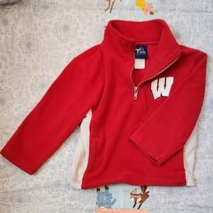 Red Wisconsin Badger Fleece Pullover